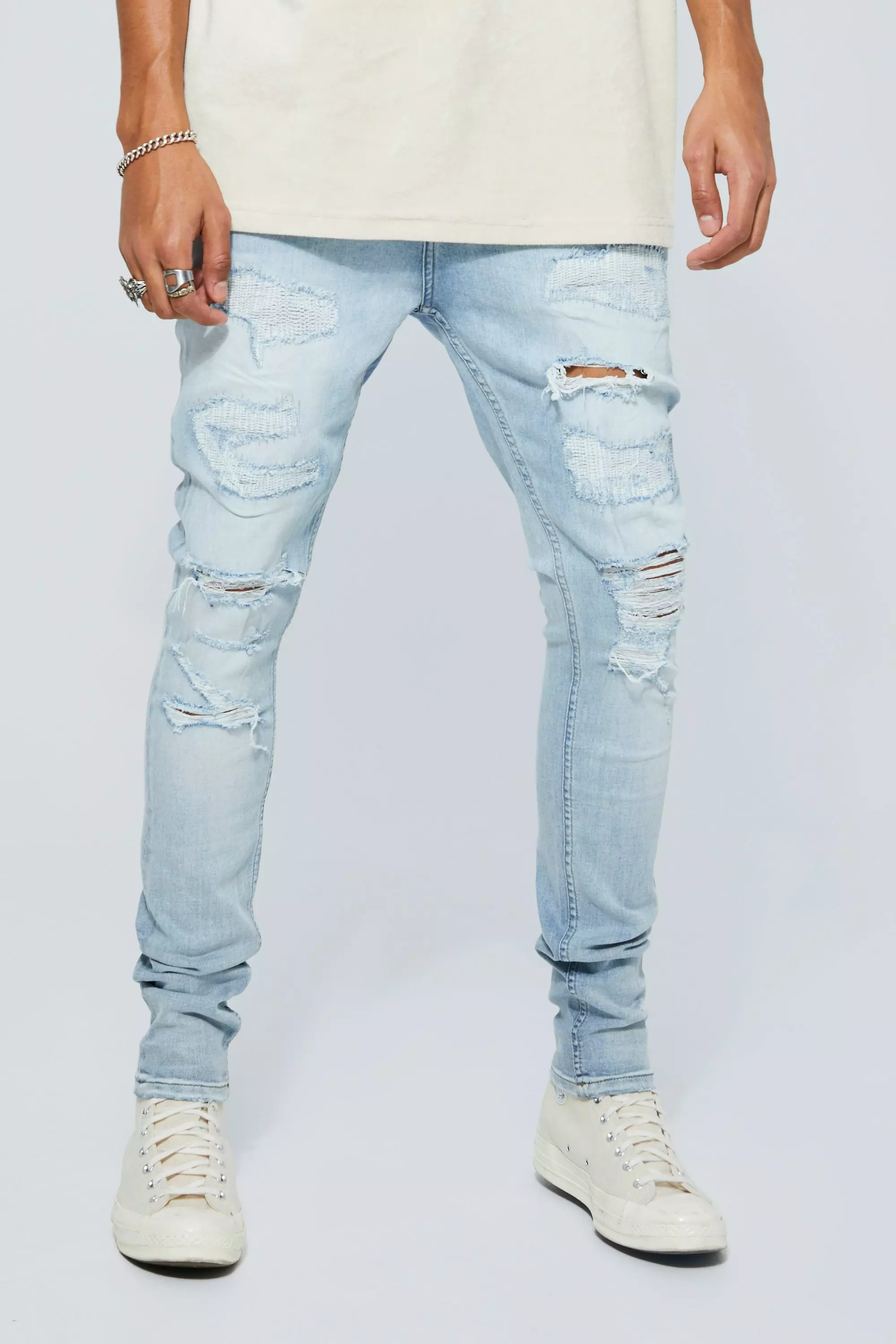 Super skinny 2024 distressed jeans